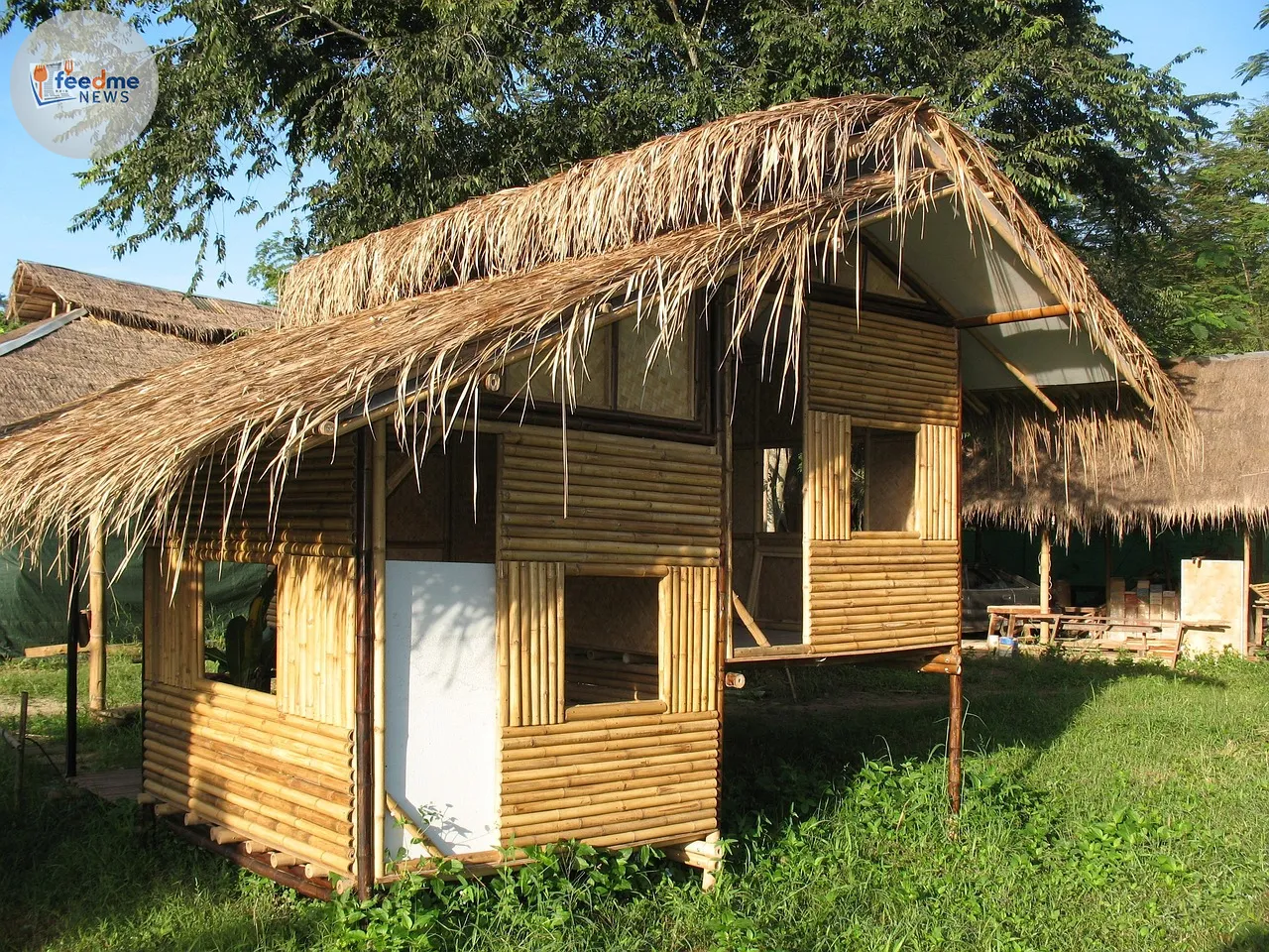 hut, bamboo, home, shed, shack, thailand, traditional, asia